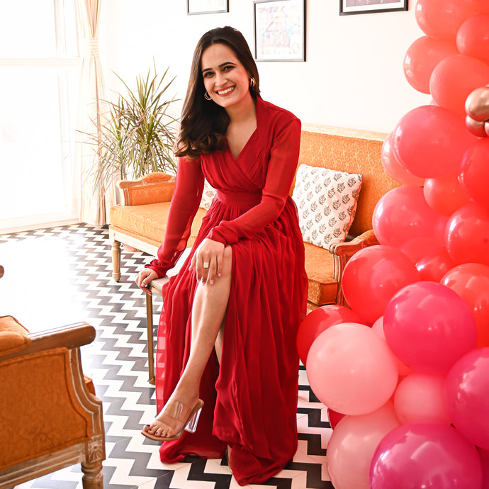 Garnet Georgette Long Dress